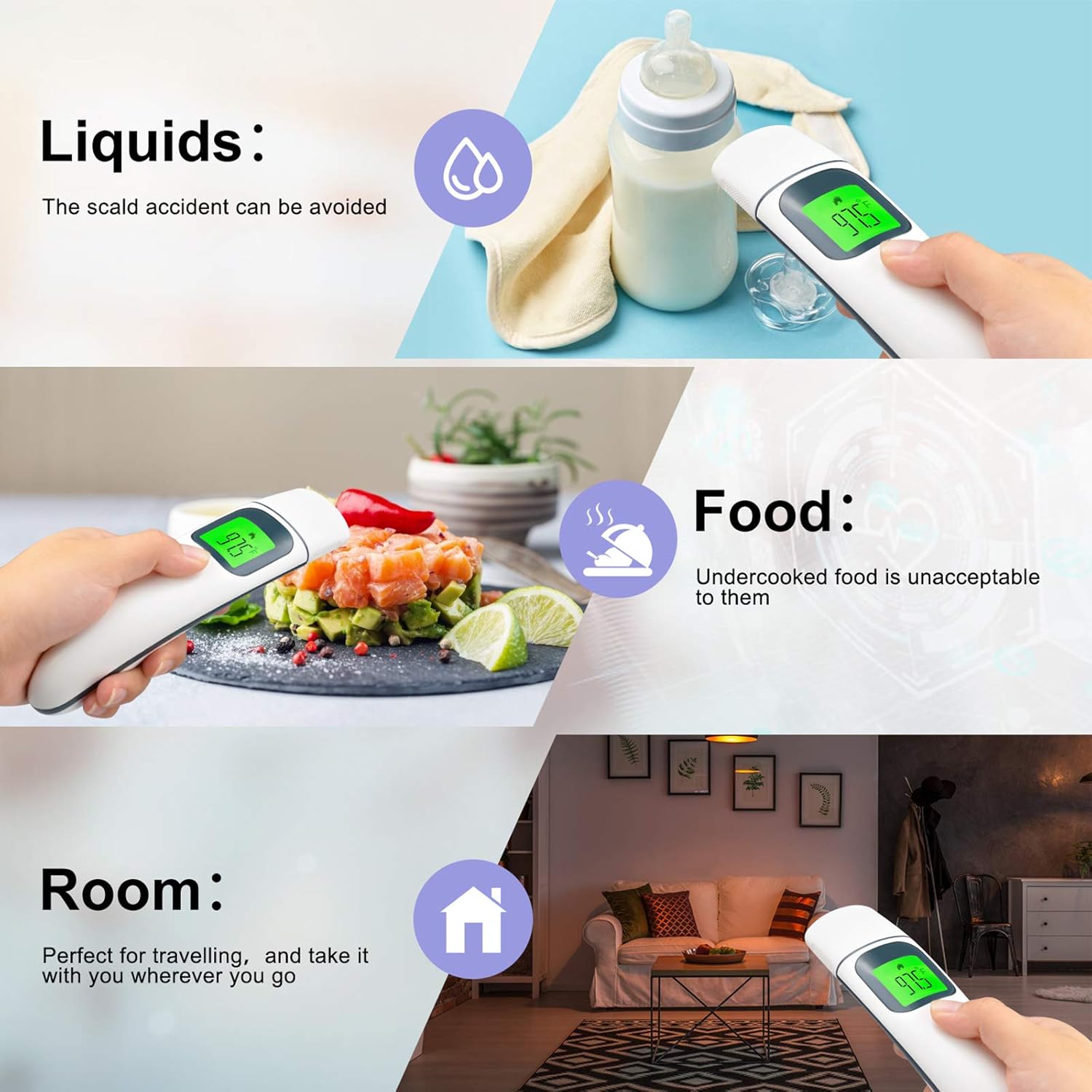 Thermometer for Adults No-Touch Forehead Thermometer Infrared Adult Thermometer for Fever Digital Thermometer for Adults Baby Thermometer Indoor Outdoor: Industrial & Scientific