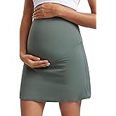 CRZ YOGA Butterluxe Maternity A Line Golf Skirts - High Waisted Tennis Casual Womens Pregnancy with Shorts Pockets
