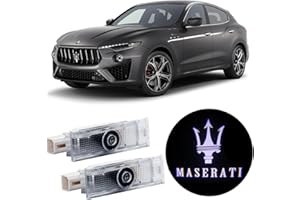 HAOGI 2pcs Never Fade Car LED Door Light Logo Projector,LED Laser Ghost Shadow Light for Quattroporte Ghibli Levante Grecale M156 M157 M161 (White)