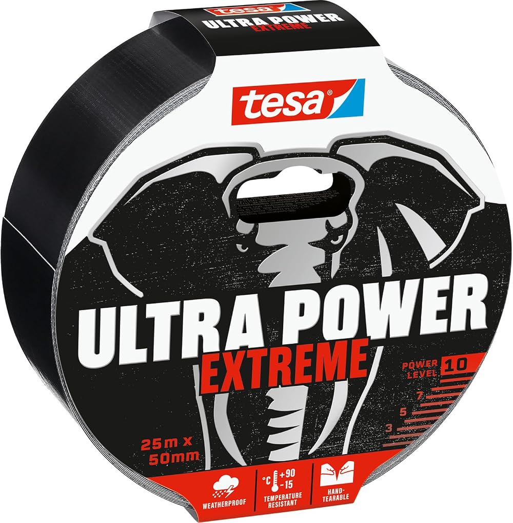 tesa Ultra Power Extreme Super Duct Tape 25 m x 50 mm Weatherproof