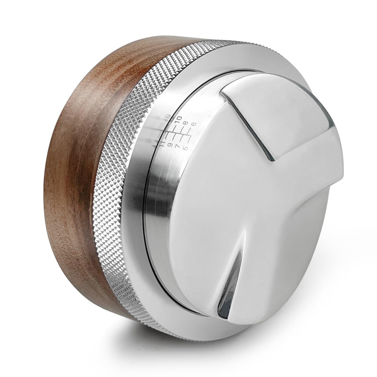 NOTSEK Coffee Distributor 58mm, Walnut Coffee Distribution Tool for 58mm Portafilter, Height Adjustable Coffee Leveler for Barista Accessories