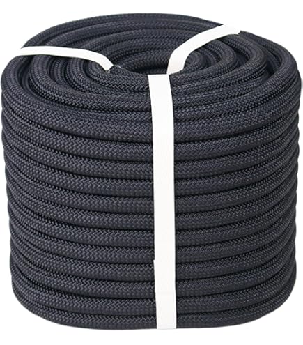 BONSINY Black Twisted Polyester Rope 3/8