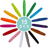 FEBSNOW 15 Pcs Puppy Kitten Whelping Collars, Soft Newborn Pet ID Bands | Double-Sided Soft Fabric, Newborn Puppies and Kittens, Easy Identification with 15 Colors, Adjustable Design with No Buckles