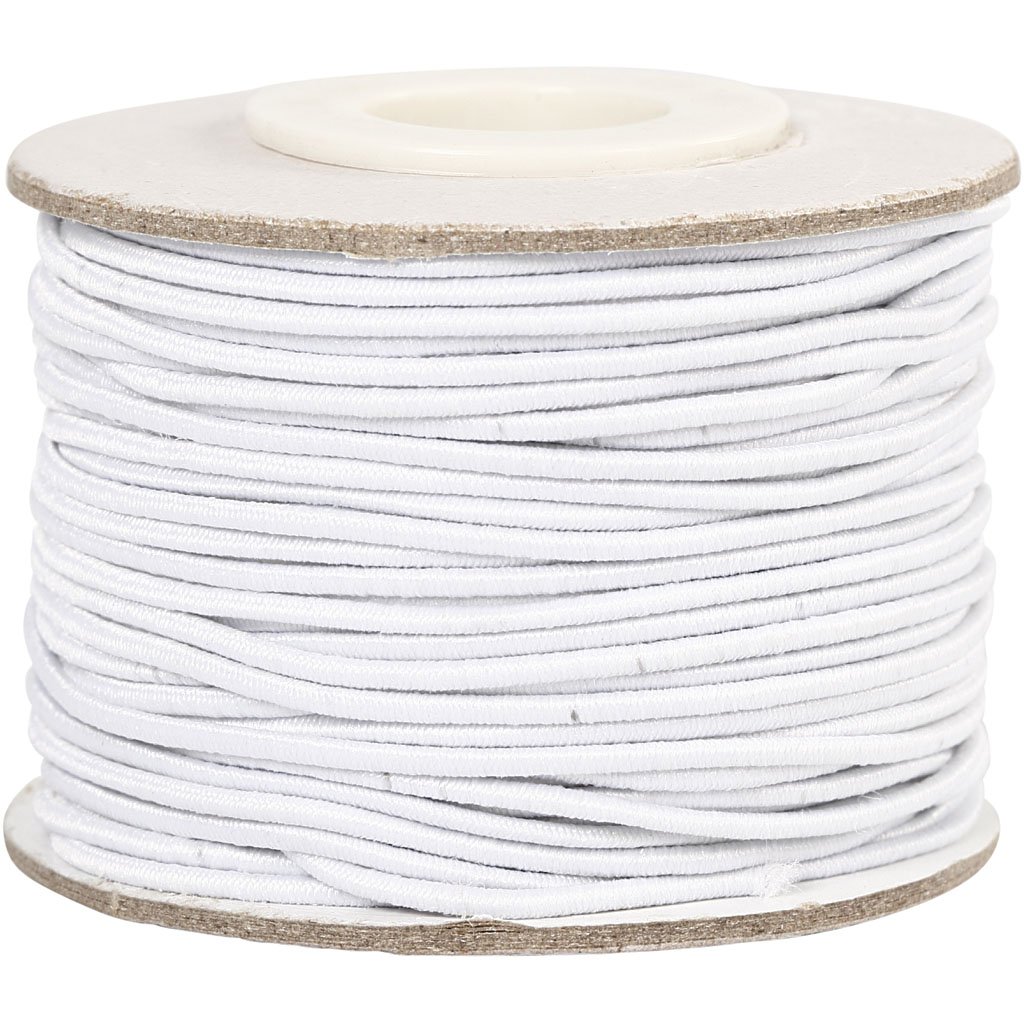 Creativ Company 25 metre Elastic Cord, White