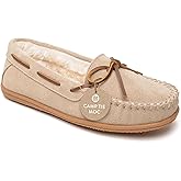 Minnetonka Women's Camp Tie Moc - Indoor/Outdoor Cozy Slippers with Durable Sole