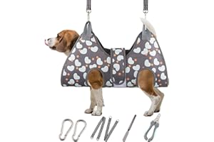 ATESON Dog Grooming Hammock Harness for Medium Dogs Nail Trimming, Dog Sling for Cutting Nails, Dog Hanging Holder Hanger for Clipping Nails with Nail Clippers, Nail File