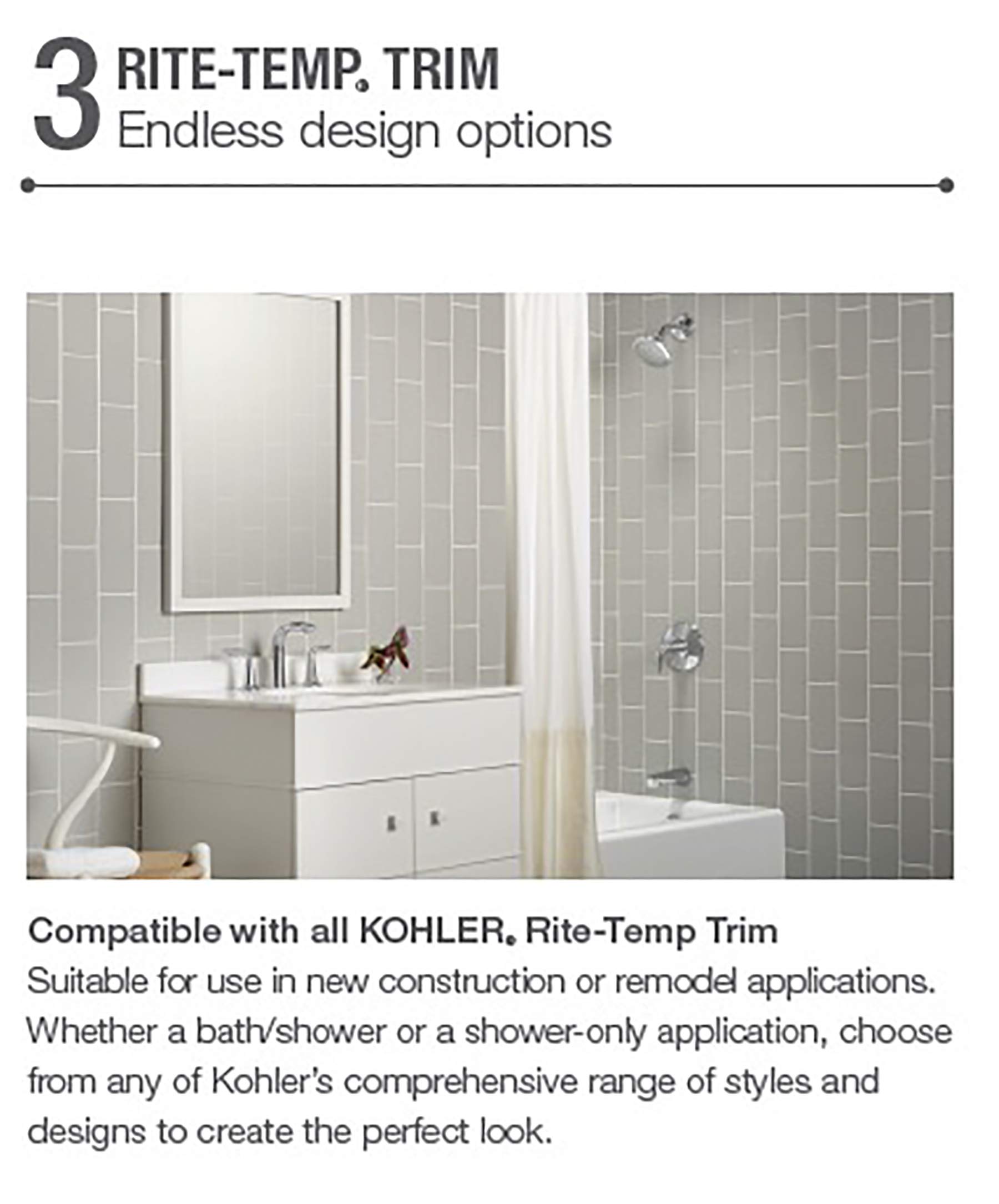 KOHLER 8304-K-NA Rite-Temp Pressure-Balancing Valve Body and Cartridge Kit, Shower Valve System