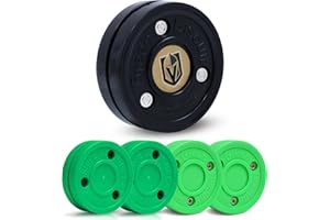 Green Biscuit 4-Pack Off Ice Hockey Pucks - 2 Original Passer and 2 Snipe New 2.0 Puck, Street Hockey Puck for Passing, Stickhandling and Shooting, Plus 1 NHL Puck-Official