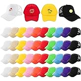 Hercicy 40 Pack Sublimation Blank Trucker Hat Bulk Baseball Cap Adjustable Mesh Unisex Polyester Hat Heat Transfer