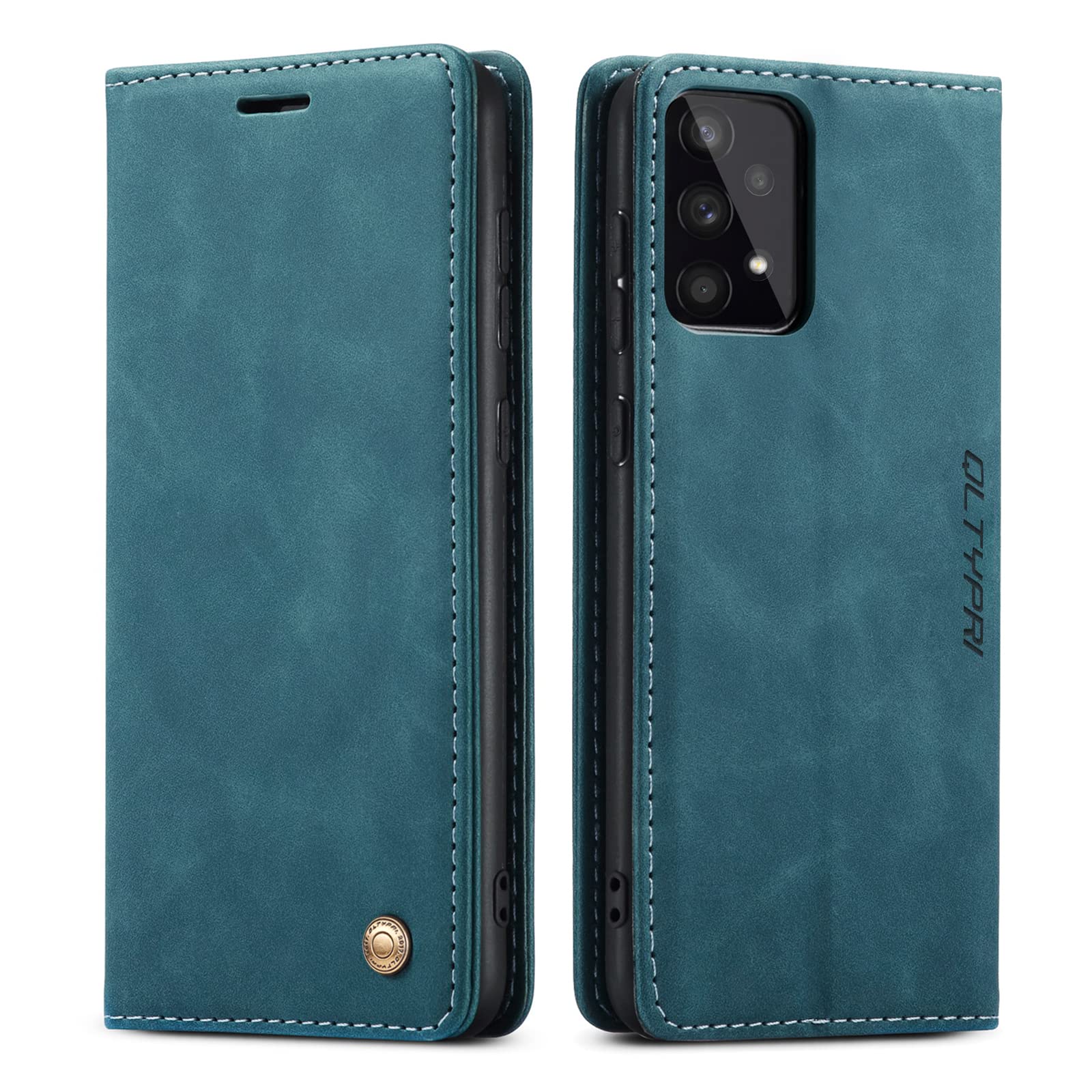 QLTYPRI Case for Samsung Galaxy A41, Vintage PU Leather Wallet Case Card Slot Kickstand Magnetic Closure Shockproof Flip Folio Case Cover for Samsung Galaxy A41 - Blue โ image 1