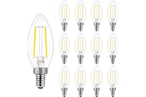 ENERGETIC LIGHTING energetic smarter lighting Dimmable E12 LED Candelabra Bulb,60 Watt Equivalent B11 LED Chandelier Bulbs, Daylight 5000K, 550LM, 5 Watt Halloween Christmas Decoration Filament Candle,UL Listed, 12pk