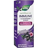 Nature's Way Sambucus Immune Elderberry Syrup, Elderberry extract, Vitamin C and Zinc with Propolis & Echinacea for Immune Support*, with Superfood Antioxidants(1), 8 Fl Oz (Packaging May Vary)