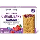 Amazon Grocery, Mixed Berry Fruit &amp; Grain Cereal Bar, 1.3 Oz, 8 Ct