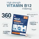 Zipvit Vitamin B12 1100mcg High Strength 360 Tablets Vegan Methylcobalamin view 4