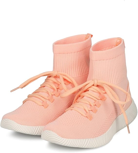 knit high top sneakers womens
