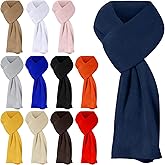 Cutecrop 12 Pcs Winter Fleece Scarves for Women Solid Warm Winter Long Scarf Bulk Cold Weather Shawl for Men Women (Multicolor)