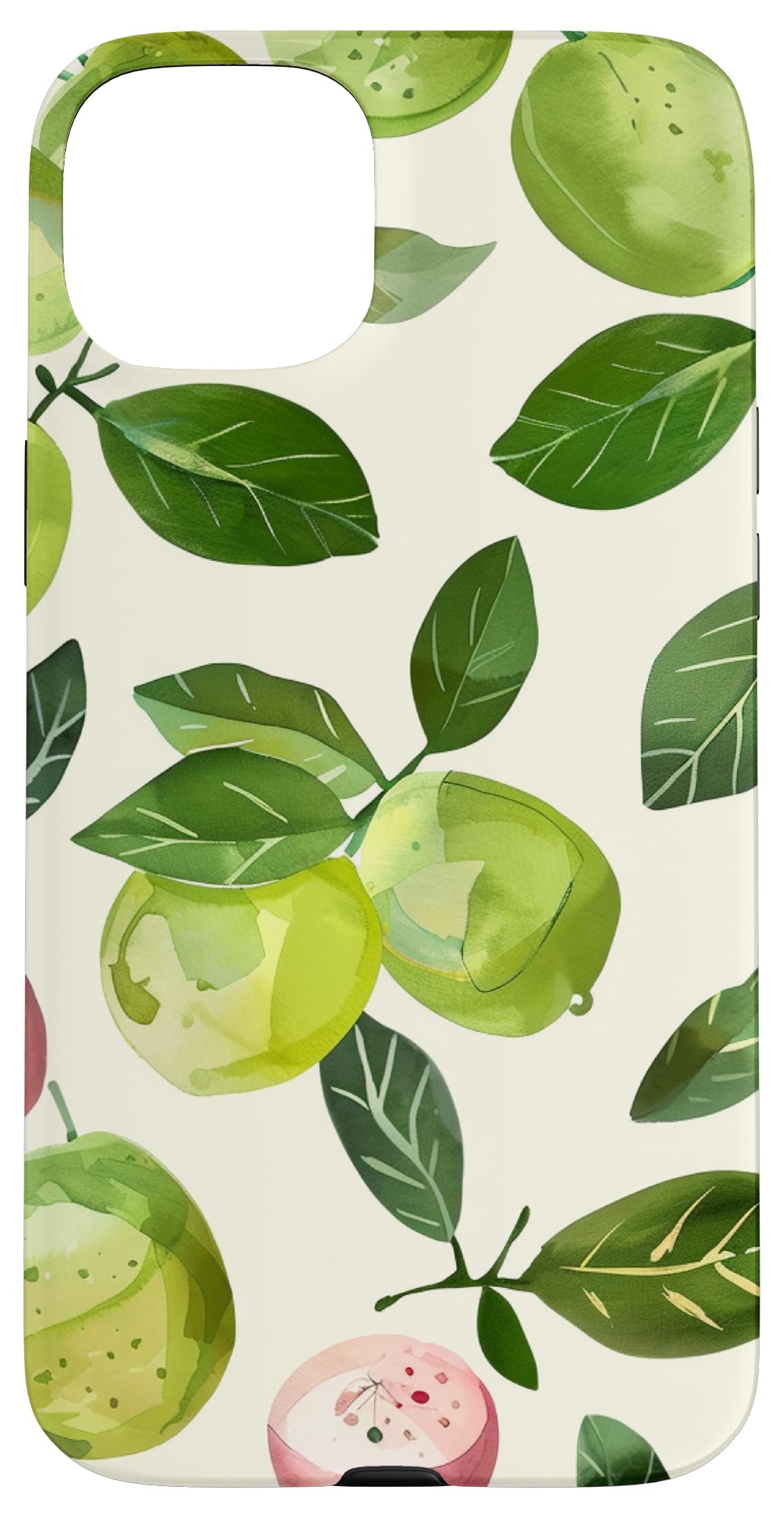 iPhone 15 Plus Minimalist Guava Fruit Pattern Art Case