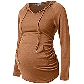 GINKANA Maternity Hoodie Long Sleeves Shirts Casual Maternity Top Pregnancy Sweatshirt Casual Clothes