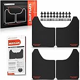 A-Premium Universal Mud Flaps for Trucks, Semi Trucks, SUV, Pickup | 4 Pack Front Rear Splash Guards, Durable Black Mudguards with Installation Hardware, Drilling Required, Protect Vehicle Paint