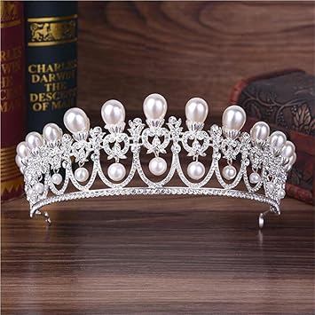 Fumud Crystal Tiara Vintage Peacock Bridal Hair Accessories