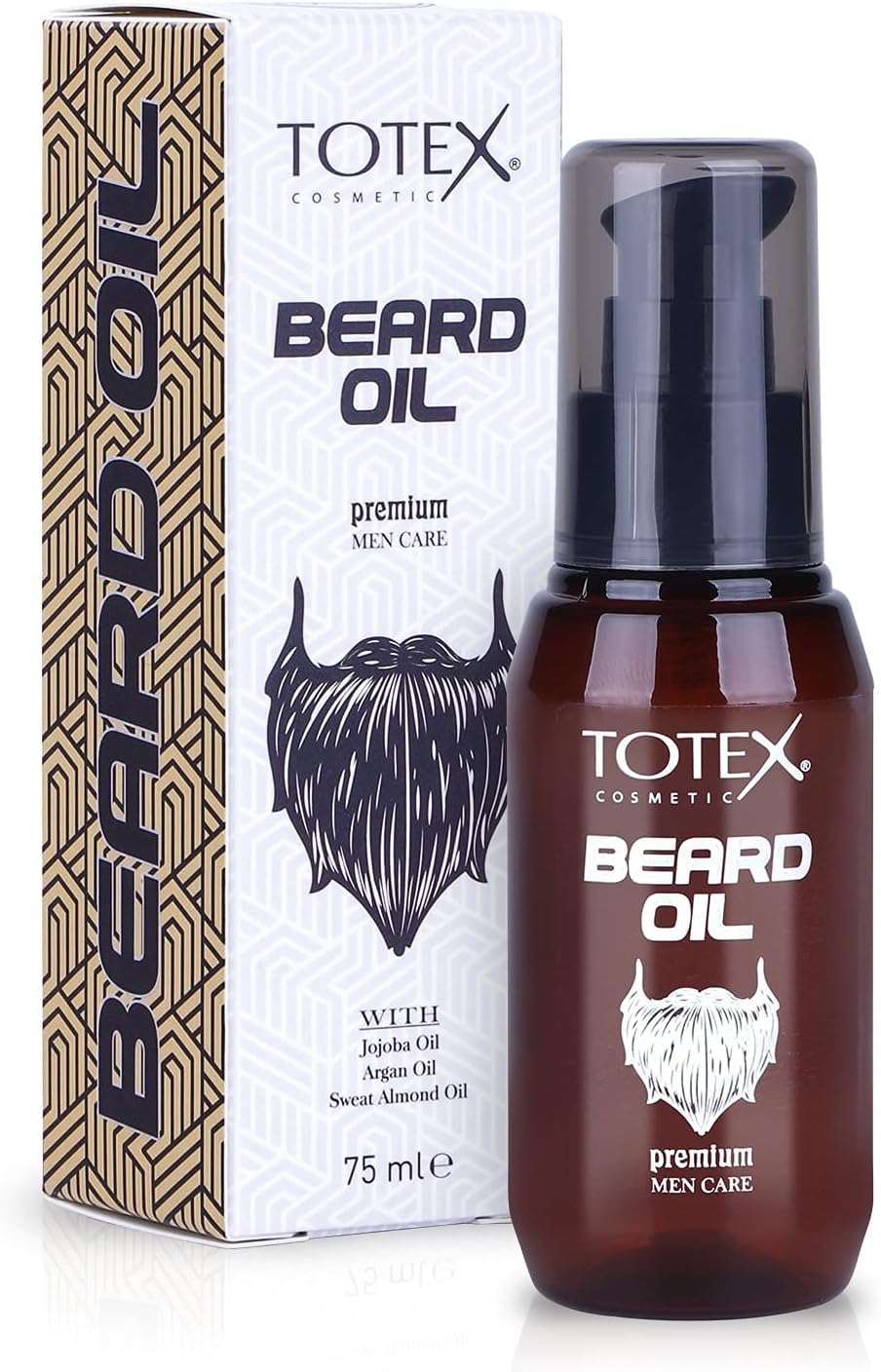 Totex Premium Beard Oil & Jojoba Argan Sweet & Almond Oil Moustache Serum Oil Conditioner Anti-Dandruff Men Care 75 ml