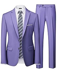 Hihawk Men's 2 Piece Slim Fit Suit with Stretch