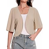 Women Bolero Shrug Cardigan Open Front Cover Up Sheer Short Sleeve Kimonos for Evening Dress