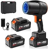 Handheld Electric Cordless Leaf Blower – 500,000RPM Mini Turbo Jet Blower with 2×4.0Ah Batteries & Charger, Lightweight for Patio, Lawn, Garage Cleaning (Black)