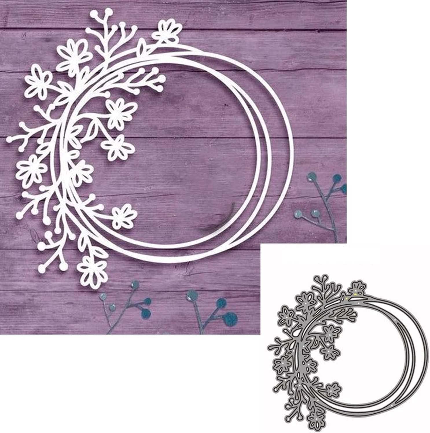 Flower Leaf Die Cuts，Flower Cutting Dies Cut Stencils for DIY Scrapbooking Photo Album Decorative Embossing Paper Dies for Card Making Templated (Circle Flowers Lace)