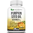 3000mg Cold Pressed Pumpkin Seed Oil | DHT Blocker | Promotes Hair Growth | Supports Heart, Skin, Prostate & Urinary Health | Contains Vitamins, Minerals & Omega 3, 6 & 9 For Anti-Aging | 200 Softgels