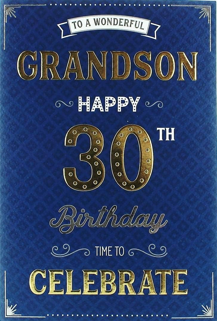 ICG Special Grandson 30th Birthday, Blue, 23cm x 15cm