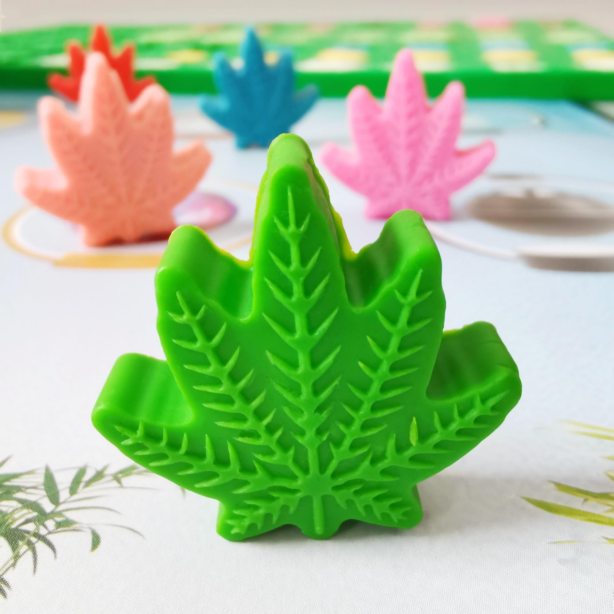 sofliym Mini Leaf Silicone Candy Molds for Chocolate Gummy, Small Leaf Wax Melts Molds Baking Molds Tiny Ice Cube Tray with Scraper