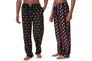 True Religion 2 Pack Fleece Pajama Pants for Men, PJ Pants Men’s Sleepwear