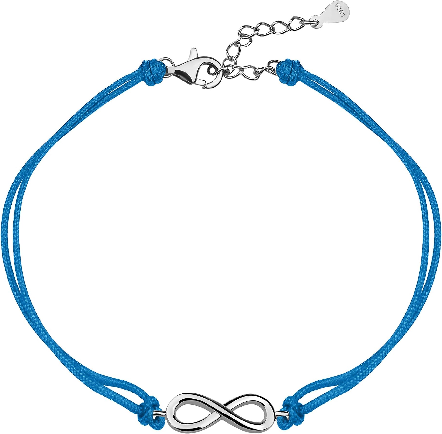 Women's Infinity Fabric Bracelet 925 Silver