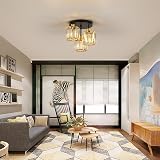 FORCOSO Ceiling Light 3 Light Black Gold Crystal E27 Living Room Bedroom view 7