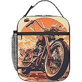 VANZEV Insulated Lunch Box for Women Men, Vintage Motorcycle Theme Lunch Box Reusable Portable Lunch Bag Cooler Tote Waterproof Lunch Container for Office Picnic Work Travel