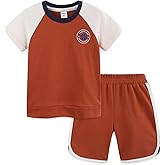 Bumeex Toddler Boys Sporty French Terry Short Sleeve Top and Short Set 2-8Y