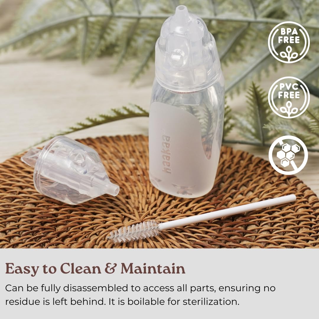 Haakaa Penguin Nasal Aspirator for Baby – Blocked Nose Relief: Works by Suction – BPA, PVC & Phthalate-Free – Food-Grade Silicone – Easy-to-Clean – Fluid Measurement