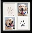 MYPAWLETS Ink & Clay Paw Print Kit for Dog Cat,Clean-Touch Ink Pad & Soft Clay,Pet Paw Print Impression Kit Large Area,Keepsake Frame for 1-2 Pets,Cat/Dog Gifts