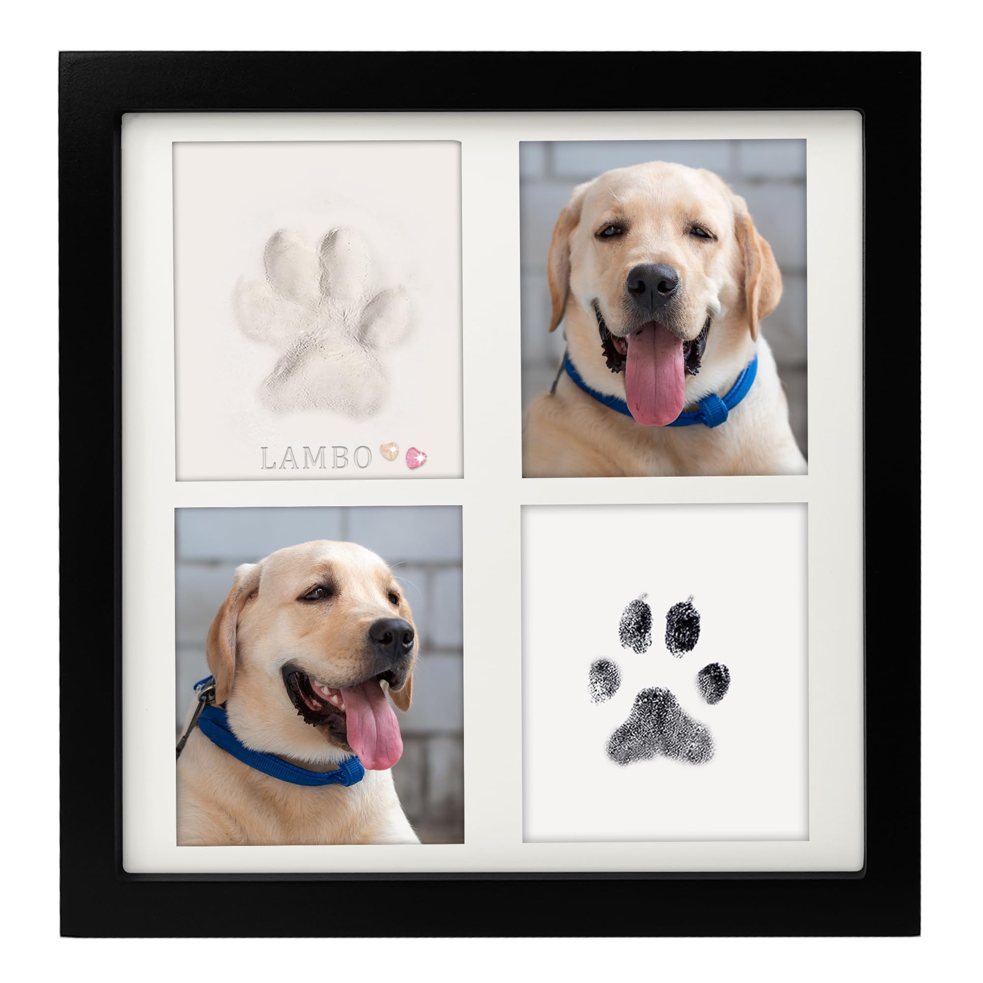 Photo 1 of MYPAWLETS Ink & Clay Paw Print Kit for Dog Cat,Clean-Touch Ink Pad & Soft Clay,Pet Paw Print Impression Kit Large Area,Keepsake Frame for 1-2 Pets,Cat/Dog Gifts