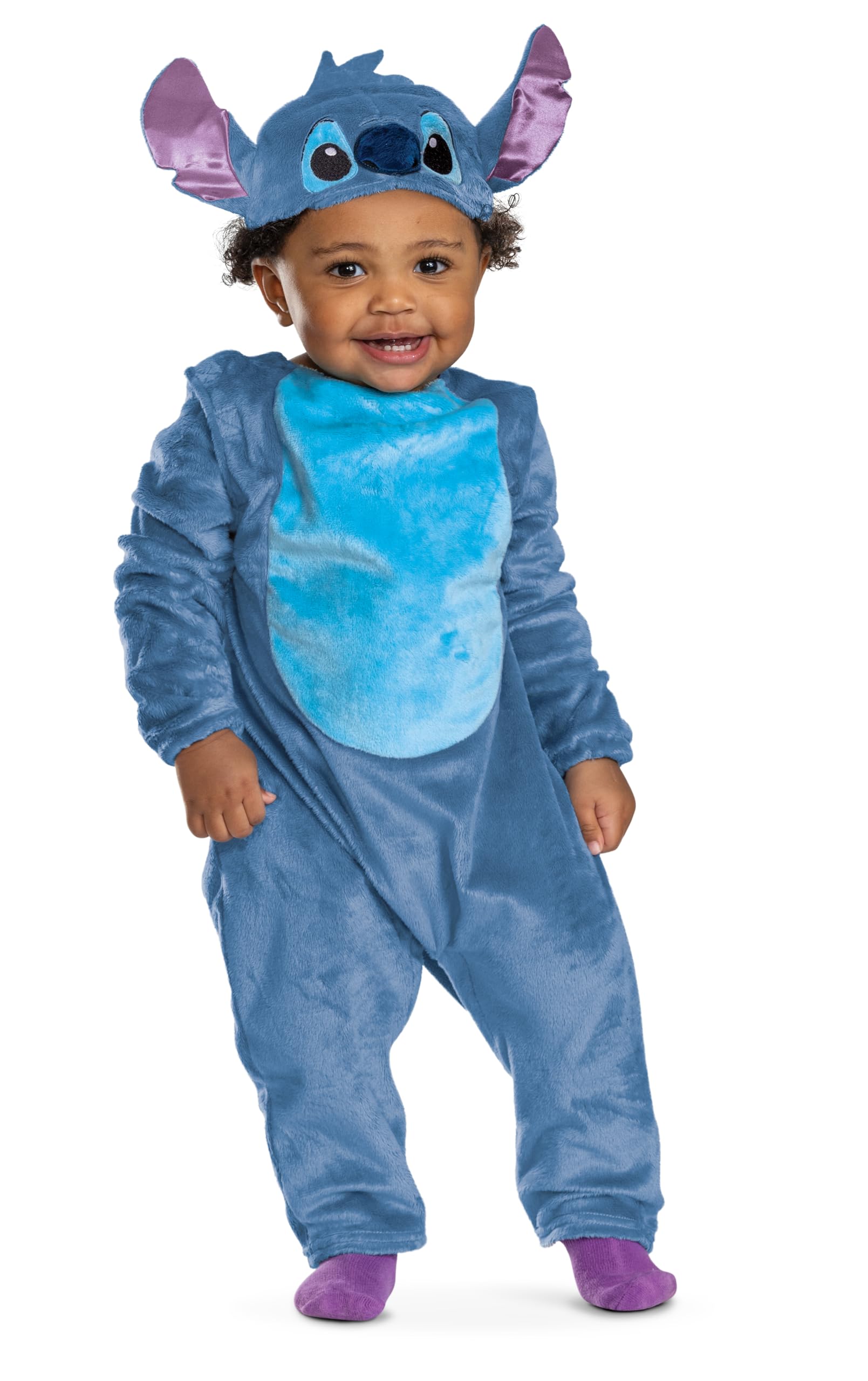 Disney Lilo & Stitch Stitch Jumpsuit for Toddlers and Infants, Official Lilo & Stitch Fancy Dress, Includes Stitch Hat with Dimensional Ears, for Ages 6-12 months, 12-18 months & 2 years