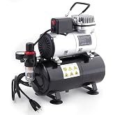 Timbertech Upgraded Airbrush Single-Piston Oil-free Mini Compressor ABPST08 with Cooling Fan, 3L Tank, Regulator, Moisture trap for Hobby, Body Tattoo, Model Painting, Automotive Graphic, Make-up