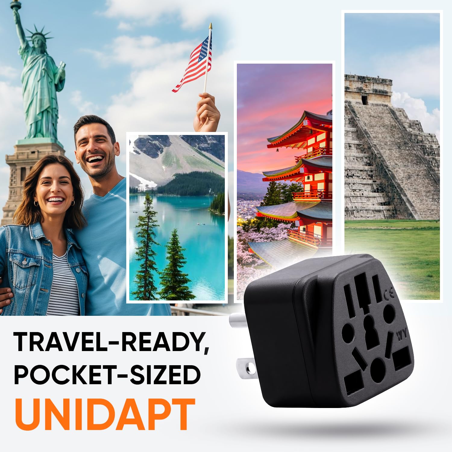 Mua Unidapt US Travel Plug Adapter, EU,AU,UK,NZ,CN to USA (Type B ...