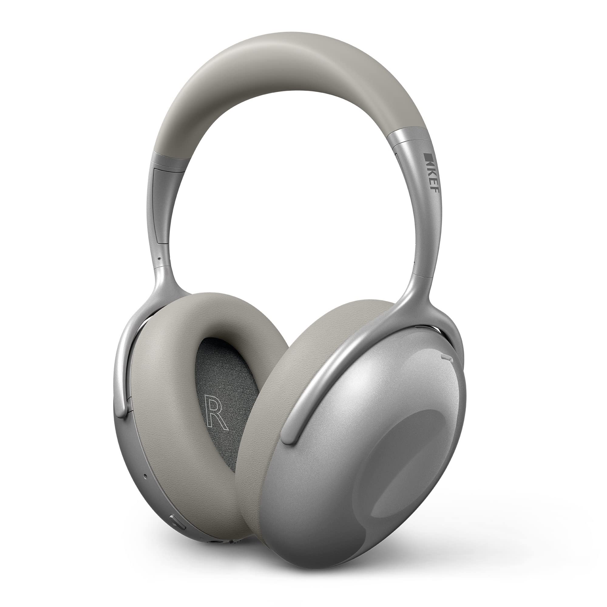 KEF Mu7 Wireless Active Noise Cancelling Headphones, Silver Grey