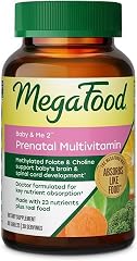 MegaFood Baby & Me 2 Prenatal Vitamins, Doctor Formulated, 60 Tablets | Prenatal Vitamins for Women with Methylfolate, Cholin