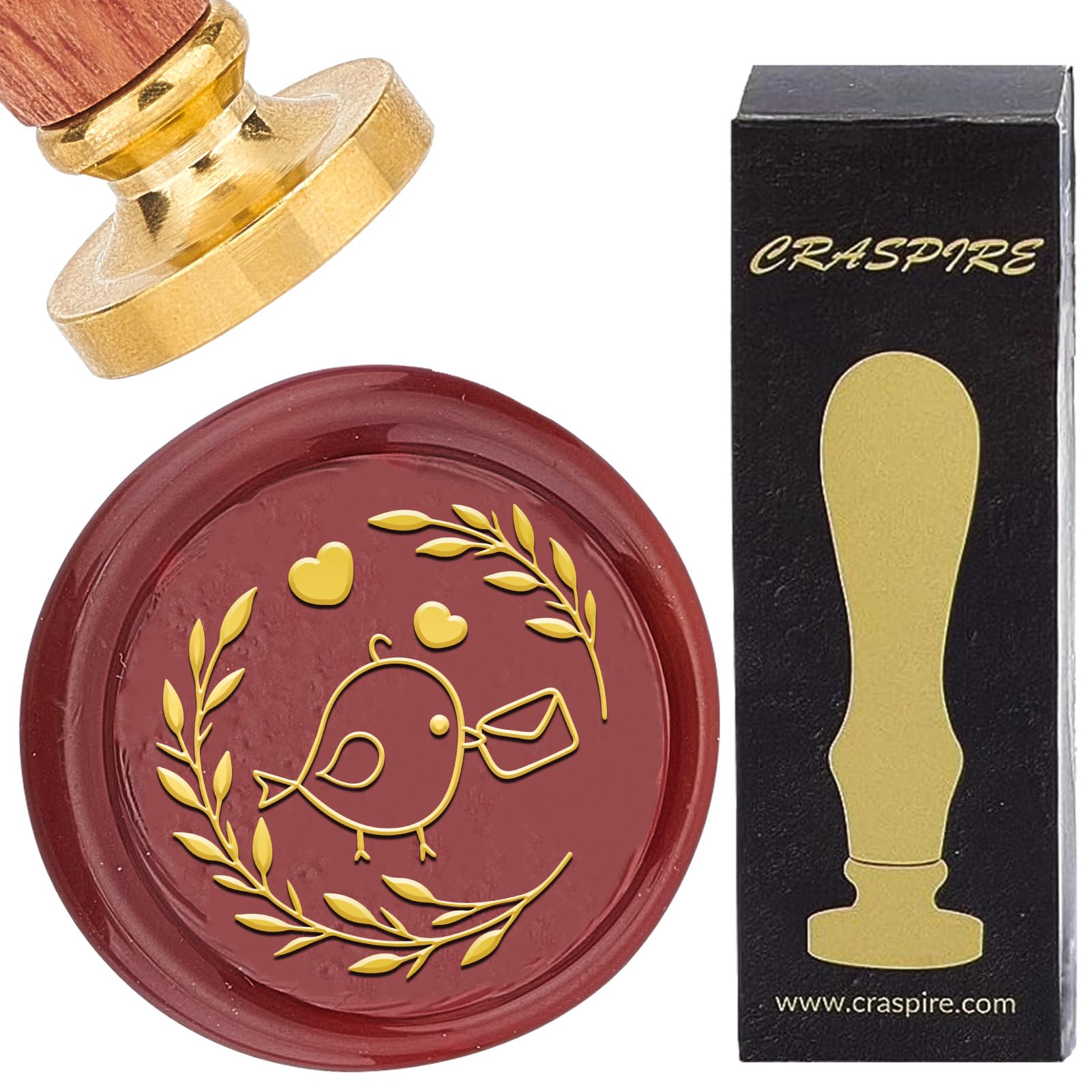 CRASPIRE Cartoon Bird Wax Seal Stamp letter Heart Animal Retro Sealing Wax Stamp 30mm Removable Brass Head with Rosewood Handle for DIY Scrapbooking Invitation Gift Wrap Envelopes Wine Packages