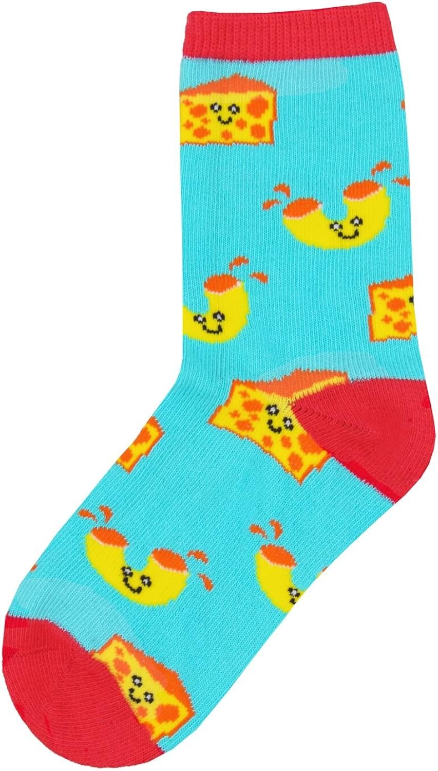 Socksmith Kids Novelty Crew Socks"Mac 'N Cheese" - Bright Blue: Clothing
