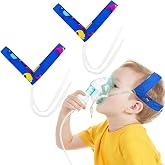 Okueejur 2PCS No-Slip Nebulizer Mask Head Strap for Cool Mist Inhaler Secure Mask Strap Mask Holder for Cool Mist Inhaler Compressor System Comfortable Adjustable Head Straps for Children (Blue)