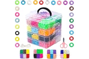 5300Pcs Pony Beads, 24 ColorsMulti-Colored Beads Bulk for Bracelets Making Hair Braiding Kandi Friendship Bracelet DIY Crafts