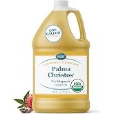 Baar Organic Castor Oil, 1 Gal | Cold-pressed, hexane free, USDA Certified Organic, skin, hair and massage applications